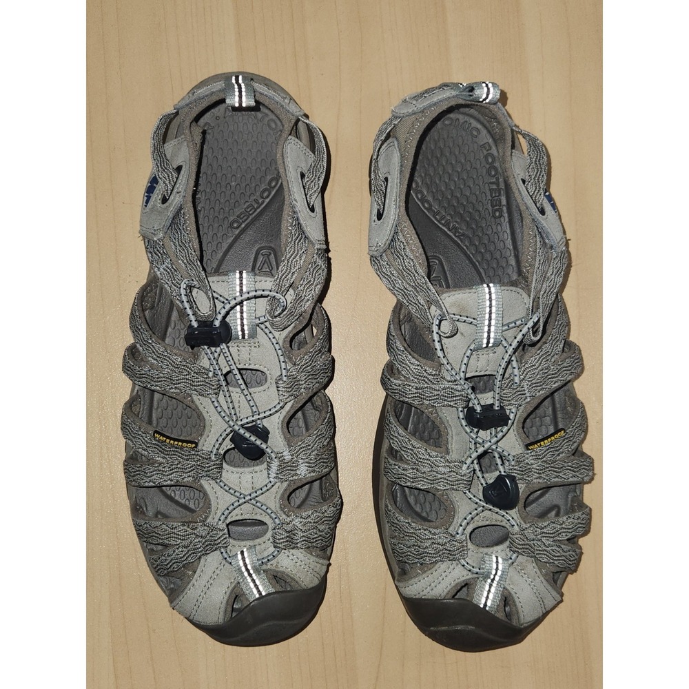KEEN WHISPER AGATE GREY/BLUE OPAL‎ WOMENS HIKING SANDAL SIZE 11 WATERPROOF